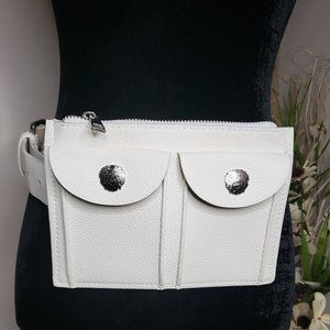 Vince Camuto white belt bag, double pocket, size: medium